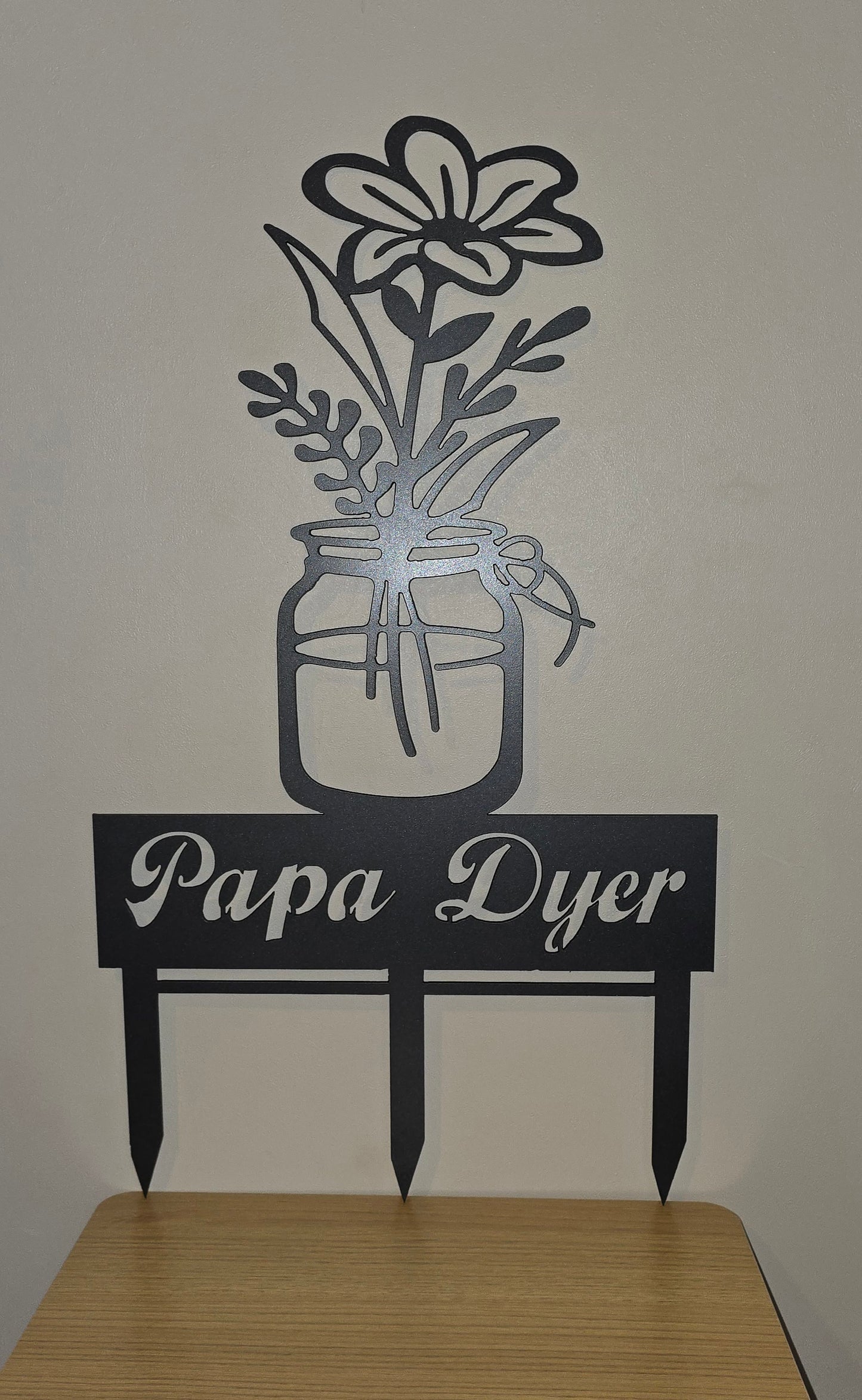 Personalized Name Flower Design With Stakes
