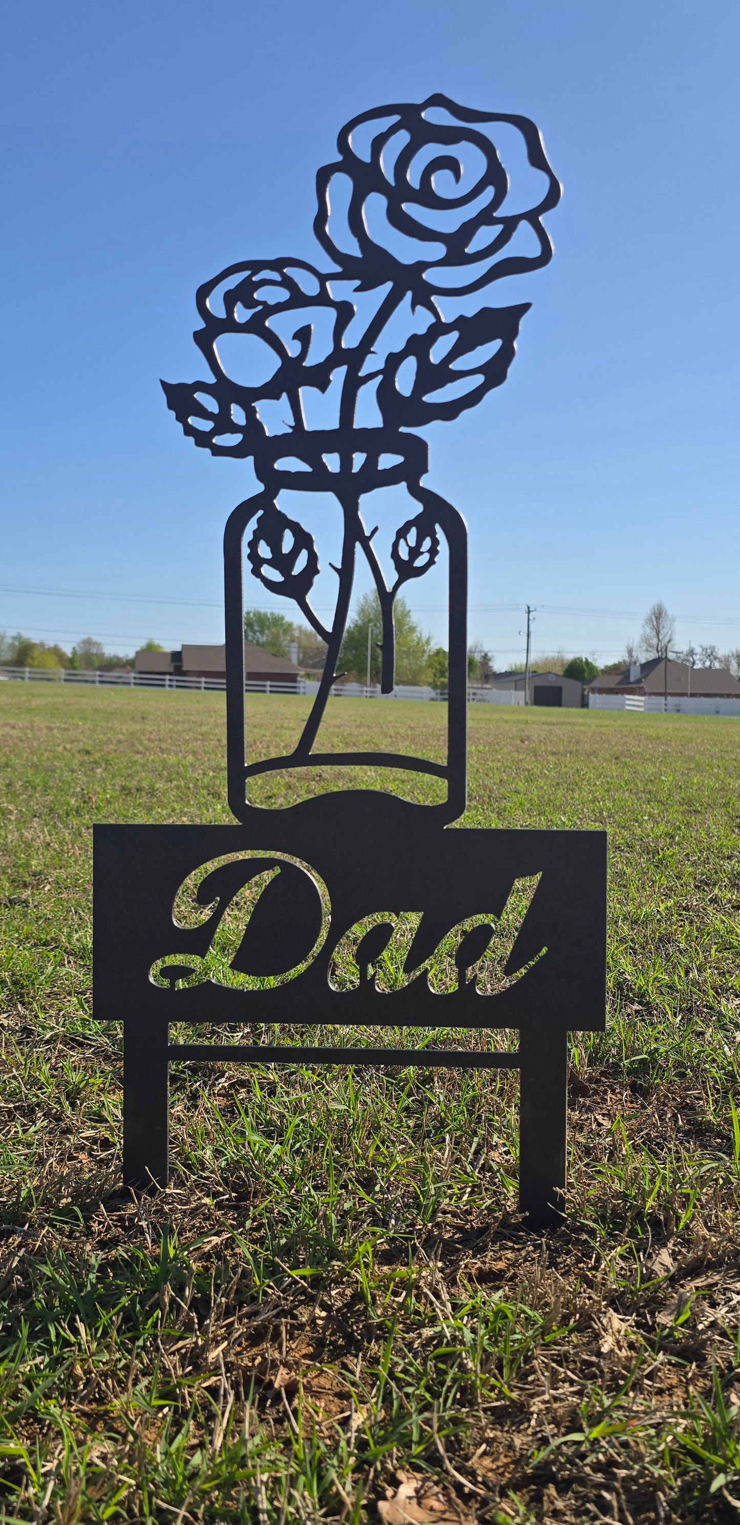 Personalized Name Flower Design With Stakes