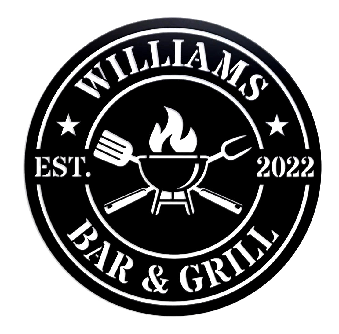 Custom Bar & Grill Metal Sign