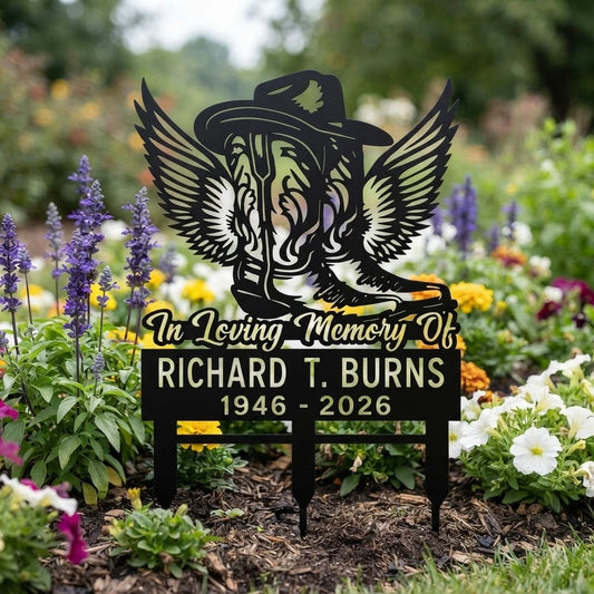 Custom Cowboy Memorial Sign