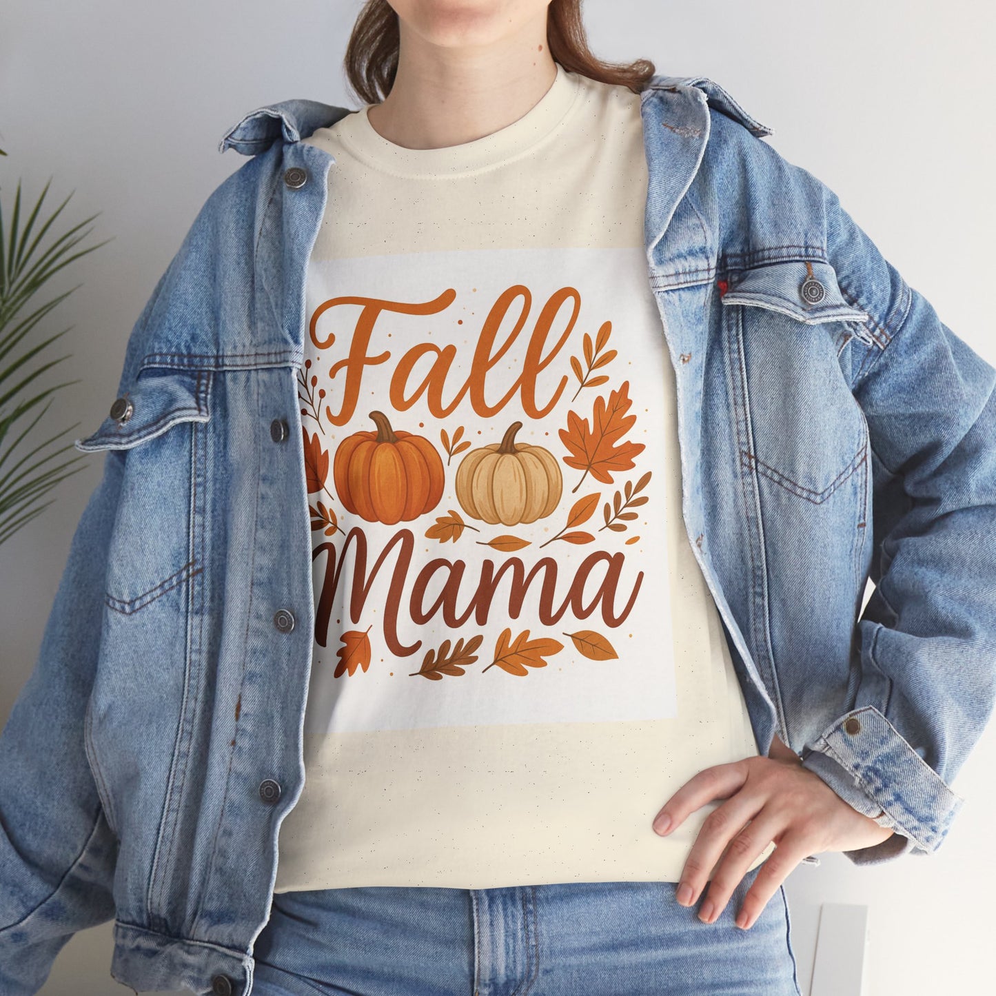 Autumn Themed Unisex Tee with 'Fall Mama' Design, Cozy Fall Apparel, Family Gathering Shirt, Thanksgiving Gift, Seasonal T-Shirt