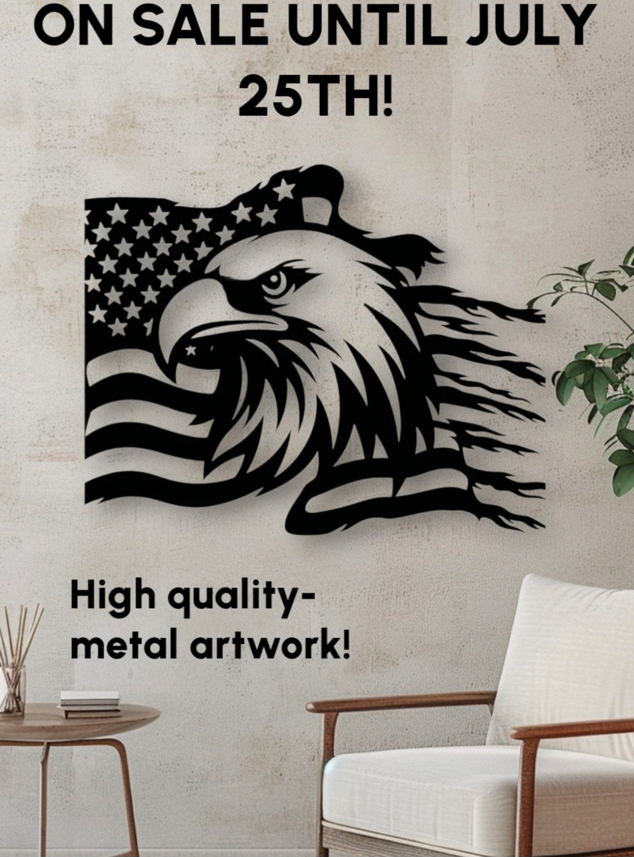 🇺🇸 American Eagle Flag Metal Wall Art